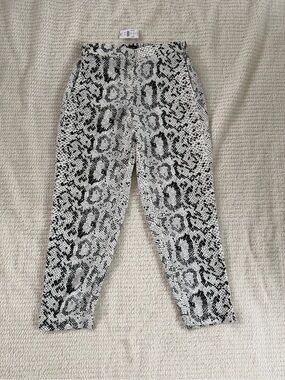 J Crew Black & White Snake Print Leggings